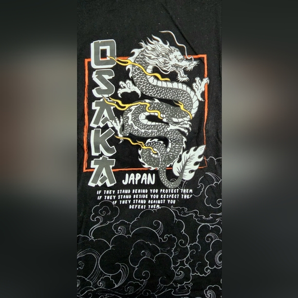 🐉⚫️ Osaka Japan Dragon Unisex Black Longsleeve Shirt Size Small ⚫️ 🐉 - Picture 4 of 6
